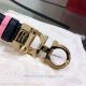 AAA Ferragamo Reversible Women's Leather Belt Pink - Gold Gancini Buckle (4)_th.jpg